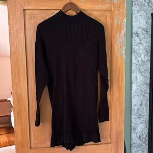 Weworewhat mock neck cable knit sweater romper